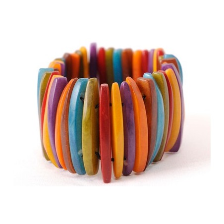 Bracelet en tagua muticolore - Madame Framboise