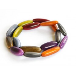 Bracelet fantaisie en tagua couleurs d'automne - Madame Framboise