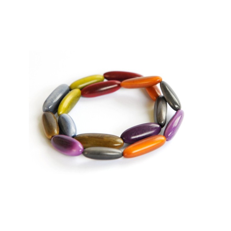 Bracelet fantaisie en tagua couleurs d'automne - Madame Framboise