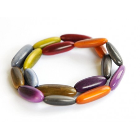 Bracelet fantaisie en tagua couleurs d'automne - Madame Framboise