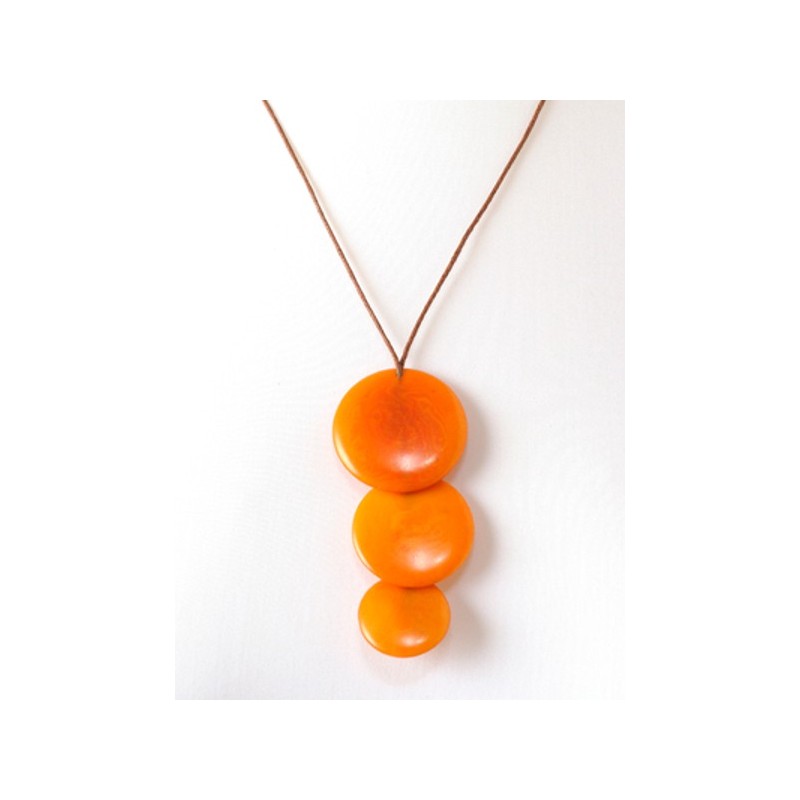 Orange fashion tagua necklace - Madame Framboise