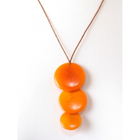 Collier fantaisie en tagua orange - Madame Framboise