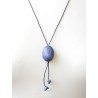 Blue pearl tagua pendant - Madame Framboise