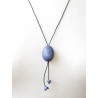 Pendentif  "perle" en tagua bleu - Madame Framboise