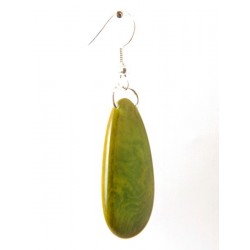 Boucles d'oreilles "Goutte" en tagua vert olive - Madame Framboise