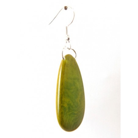 Boucles d'oreilles "Goutte" en tagua vert olive - Madame Framboise