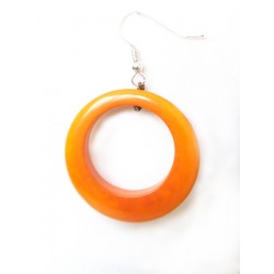 Orange ring tagua earrings - Madame Framboise
