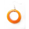 Boucles d'oreilles "Anneau" en tagua orange - Madame Framboise